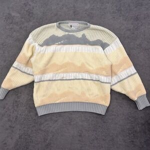 Vintage organically grown knit sweater size medium yellow 100% acrylic